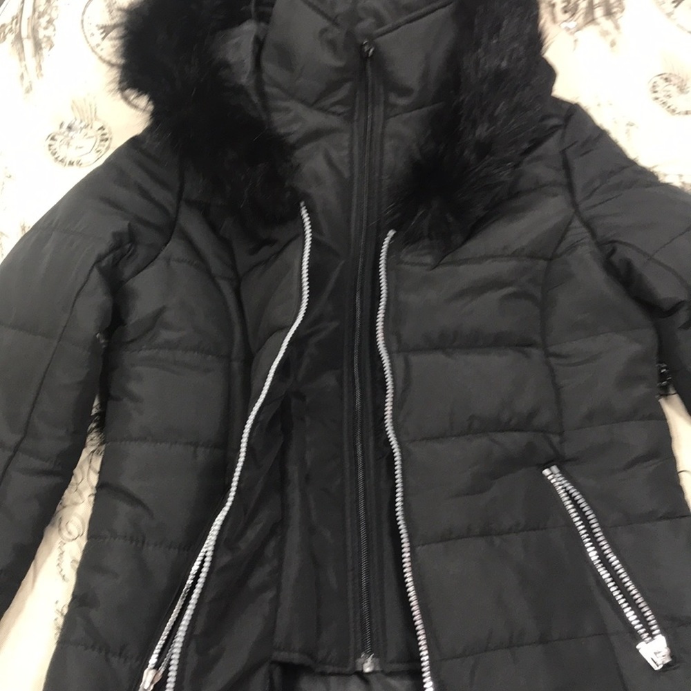 🎁 Maralyn & Me Juniors' Hooded Faux-Fur-Trim Puffer - Picture 5 of 8
